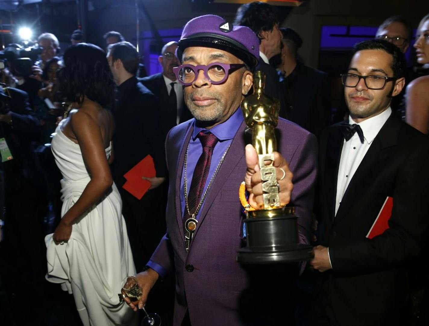 Spike Lee, winner of the award for best adapted screenplay for "BlacKkKlansman", attends the Governors Ball after the Oscars on Sunday, Feb. 24, 2019, at the Dolby Theatre in Los Angeles.