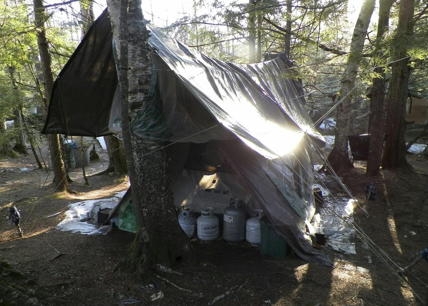 Christopher Knight's campsite in the woods near Rome, Maine.