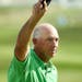 Tom Lehman tipped his hat after finishing up at the 3M Championship at the TPC Twins Cities golf course August 2, 2015 in Blaine, MN. ] Jerry Holt/ Je