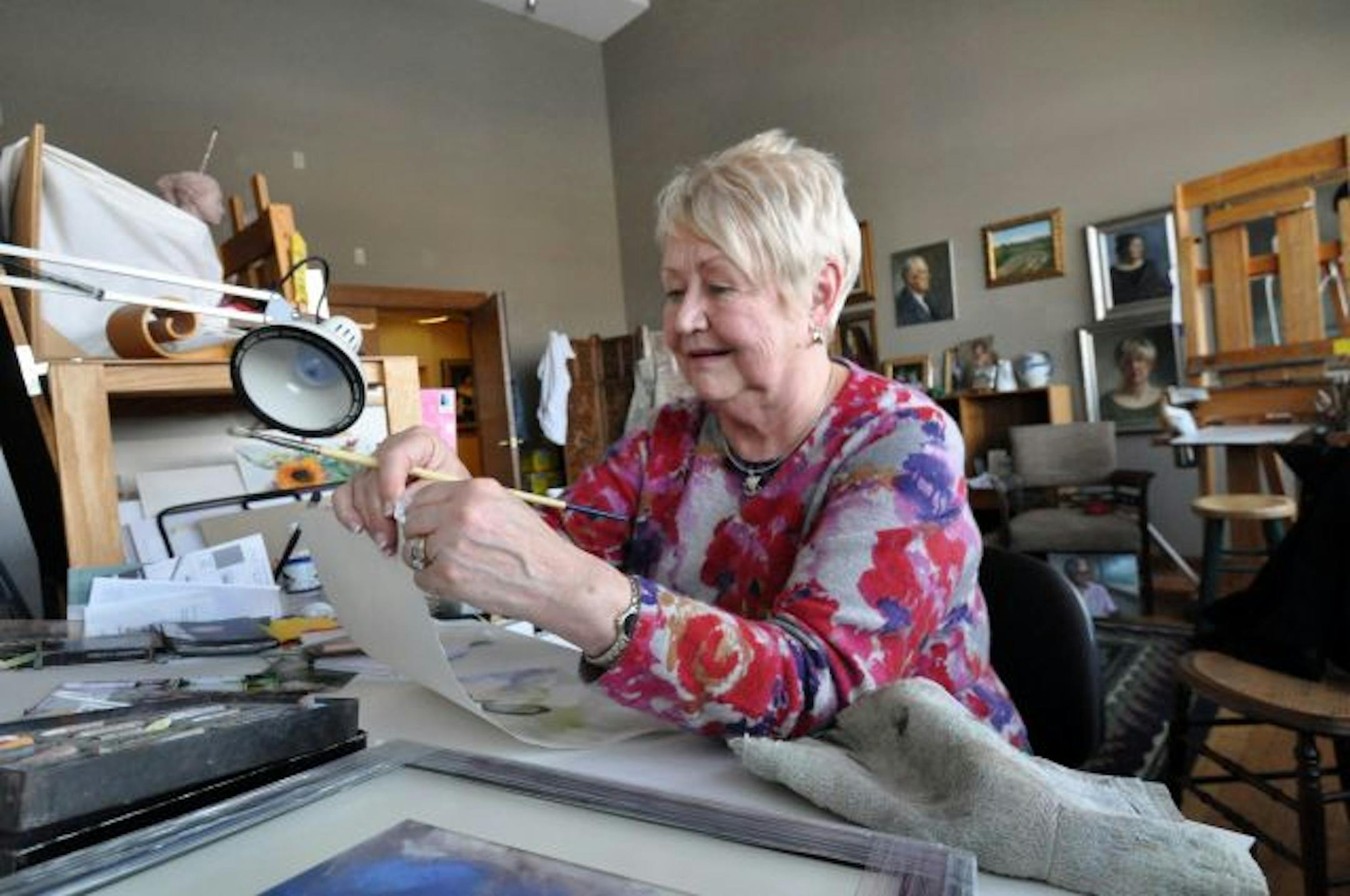 Bonnie Dyer Featherstone worked in her studio in the River Ridge Arts Building in Burnsville. Featherstone won "Best of Show" in the Burnsville Visual Art Society's 29th annual Art Fete for her pastel "Prairie III--Early Winter Erosion Series."