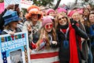 In this Jan. 21, 2017 photo, Gloria Steinem greets protesters at the barricades before speaking at the Women's March on Washington during the first fu