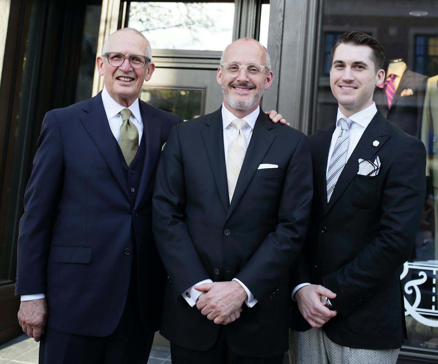 Three generations of ownership at J.H. &amp; Sons Clothiers: Jim Halberstadt, Jeff Halberstadt and grandson, Jaime Halberstadt.