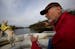 Dave Scheerer, president of the Lake owners association gave us a tour of Lake Alimagneat with his neighbors dog Shasa on March 29, 2012.