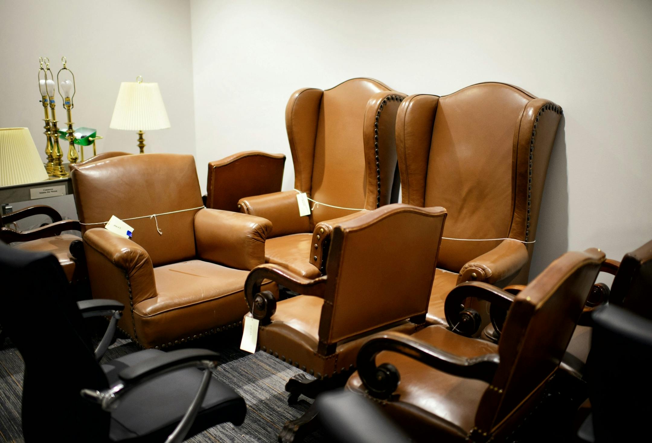 Furniture moved from the Senate retiring room.