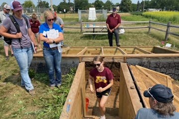 Bailey Tangen, a University of Minnesota graduate student in water resources, led a session on soil health at the University of Minnesota Extension’