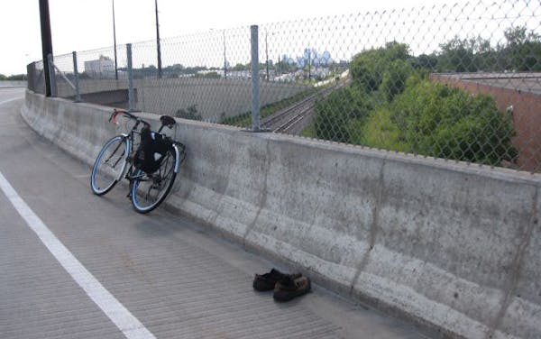 Bicyclist Susan Lee came across the shoes on her ride home from work on July 6. She stopped and saw the man's body. Authorities still don't know his n