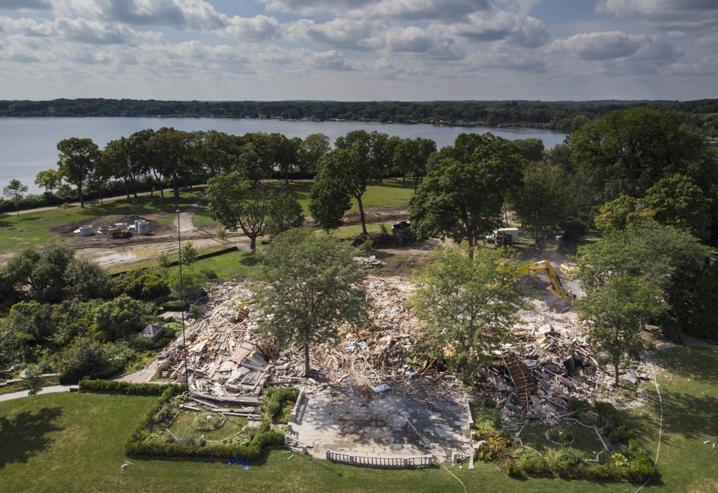 The demolished remains of the Pillsbury Mansion were photographed Wednesday, August 29, 2018 in Orono, Minn. ] AARON LAVINSKY &#xef; aaron.lavinsky@startribune.com The demolished remains of the Pillsbury Mansion were photographed Wednesday, August 29, 2018 in Orono, Minn.