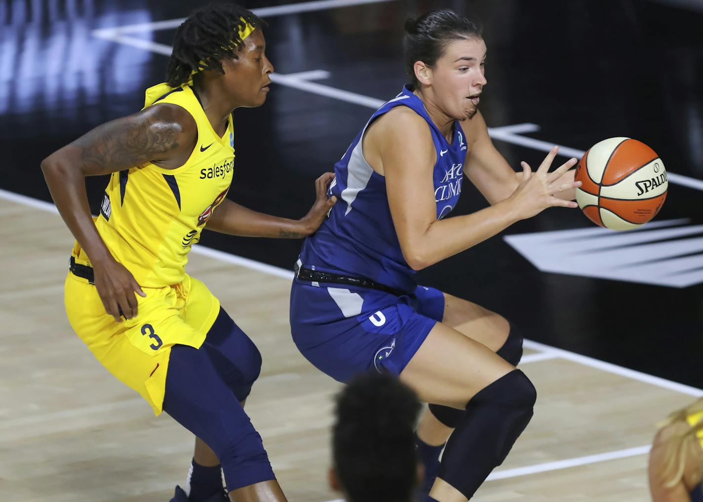 Lynx guard Bridget Carleton is playing for a club team in Landerneau in northwestern France during the WNBA offseason, but the coronavirus pandemic has made her schedule unpredictable.