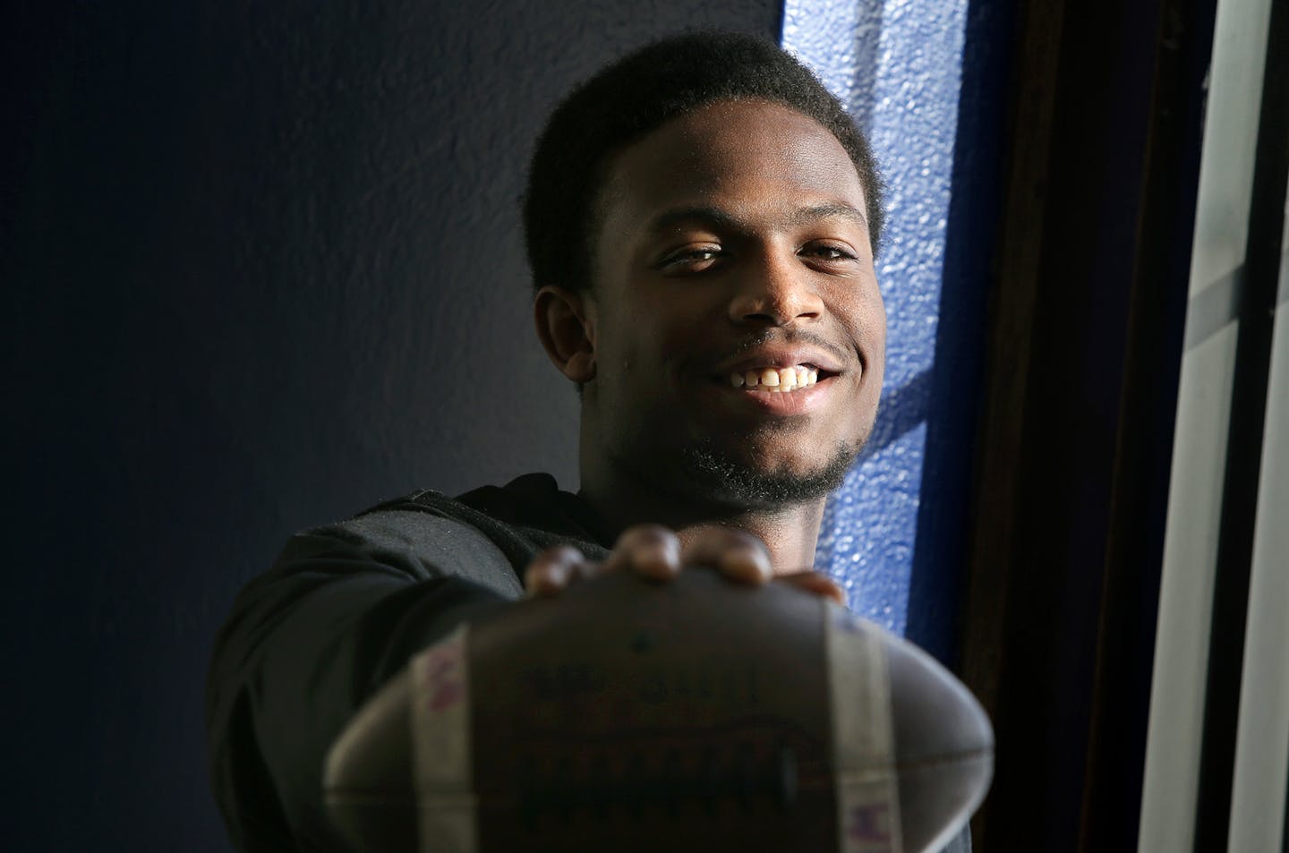 Washburn high school senior Jeff Jones said he is still undecided where he will be playing football in the Fall, Tuesday, January 21, 2014 in Minneapolis, MN. (ELIZABETH FLORES/STAR TRIBUNE) ELIZABETH FLORES &#x2022; eflores@startribune.com