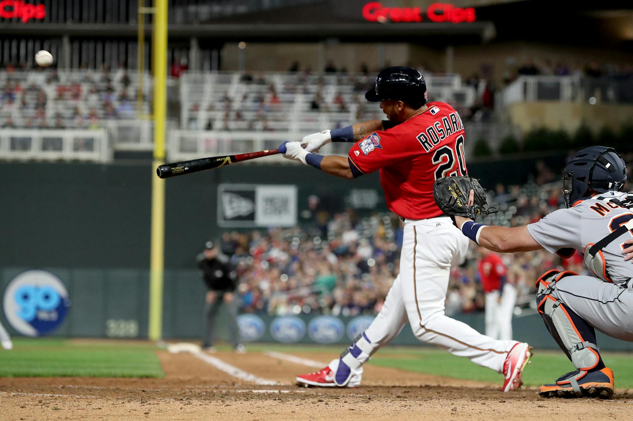 The Twins' Eddie Rosario blasted a three-run homer off Tigers reliever Joe Jimenez, breaking a 3-3 tie in the sixth inning Friday at Target Field.