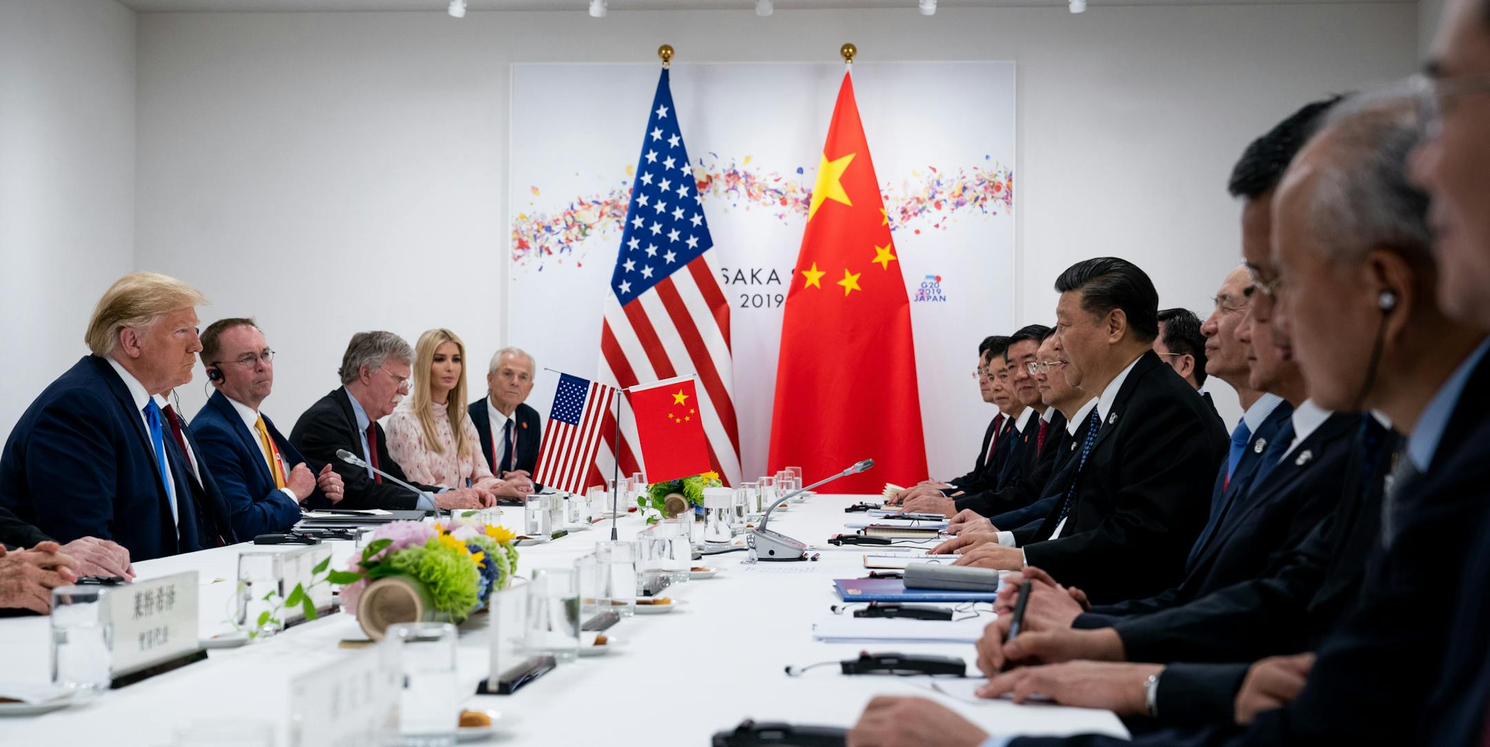 FILE -- President Donald Trump's bilateral meeting with President Xi Jinping of China at the G-20 Summit in Osaka, Japan, June 29, 2019. By allowing the Chinese currency to weaken past a key level this week, China’s leader has adopted a hard-line stance, adding to the trade tensions that threaten the global economy and financial markets. (Erin Schaff/The New York Times)