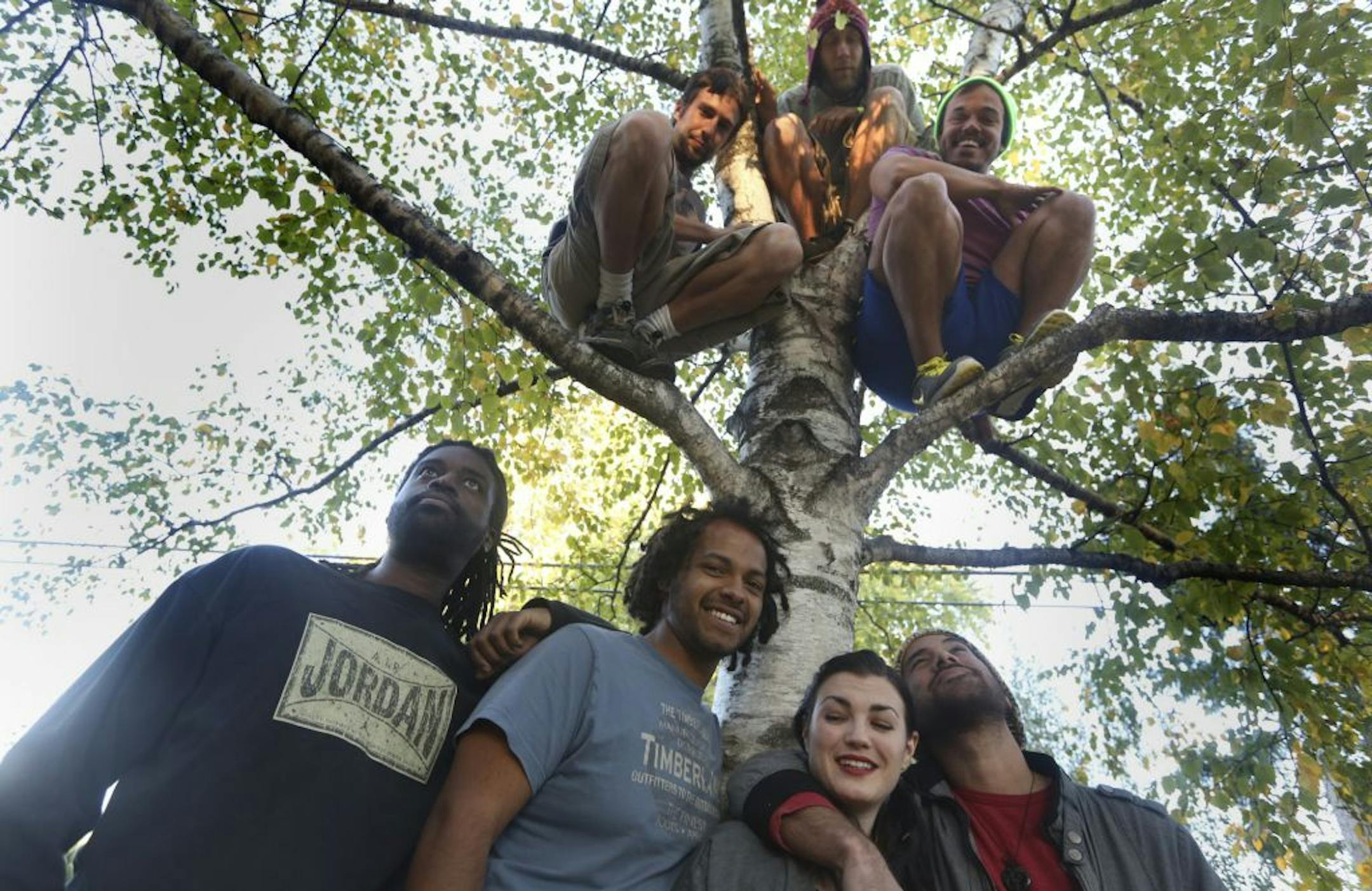 More Than Lights, a 7-member live hip-hop band in the backyard of drummer Corey Hess's house in Brooklyn Center, Min., Wednesday September 26, 2012.