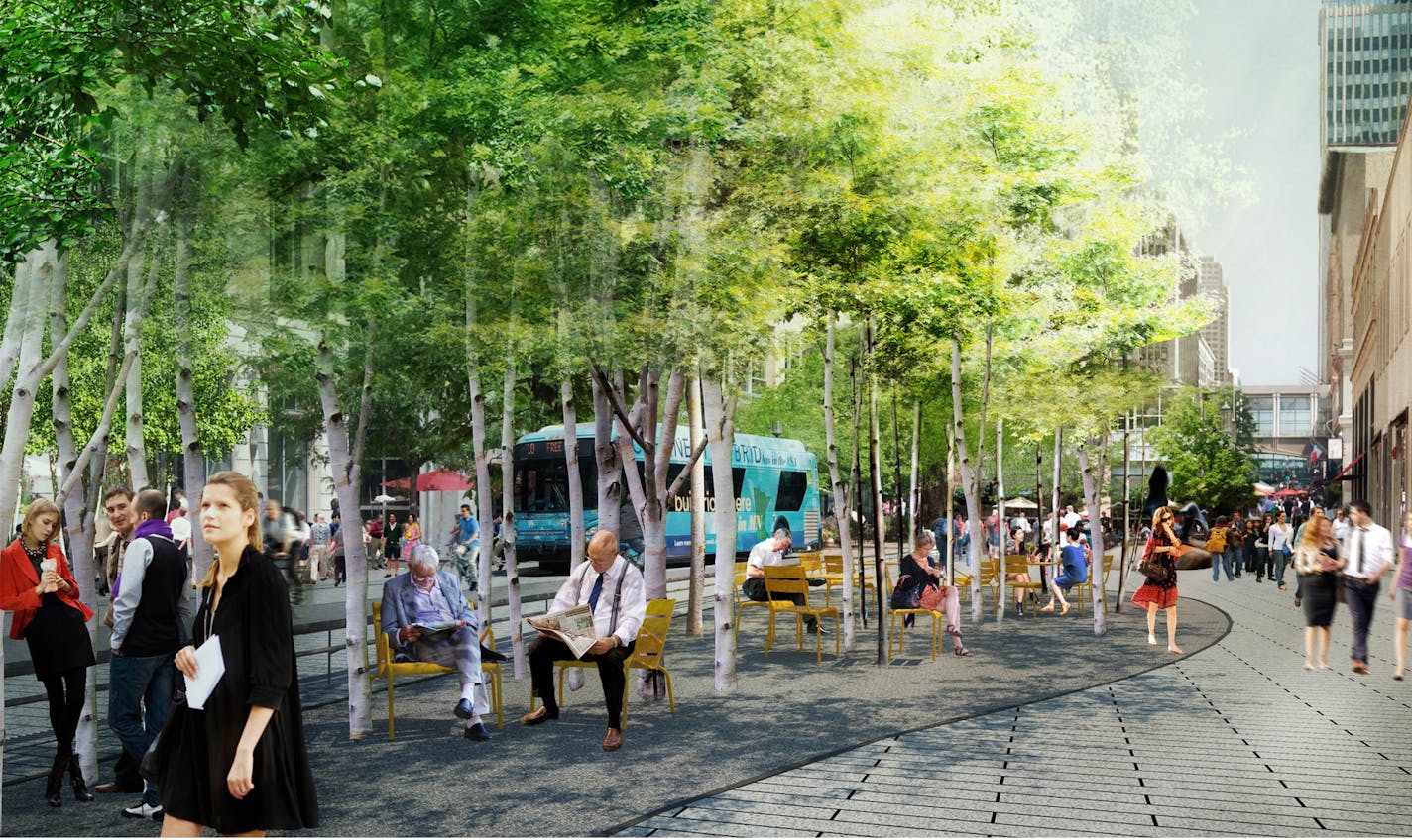 Attached are the renderings for the NICOLLET051615 story. The best renderings to use are in this order: 1. The Island between 7th and 8th streets. 2. Nicollet Tree Groves 3. Reading Room. 4. Outdoor Dining. Credit: JAMES CORNER FIELD OPERATIONS.
