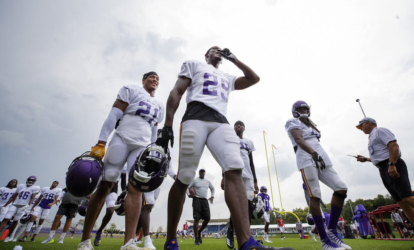 Players evacuated the Minnesota Vikings and Jacksonville Jaguars joint practice due to a severe weather warning. ] CARLOS GONZALEZ &#xef; cgonzalez@startribune.com &#xf1; August 16, 2018, Eagan, MN, Twin Cities Orthopedics Performance Center, Minnesota Vikings Training Camp, - Jacksonville Jaguars