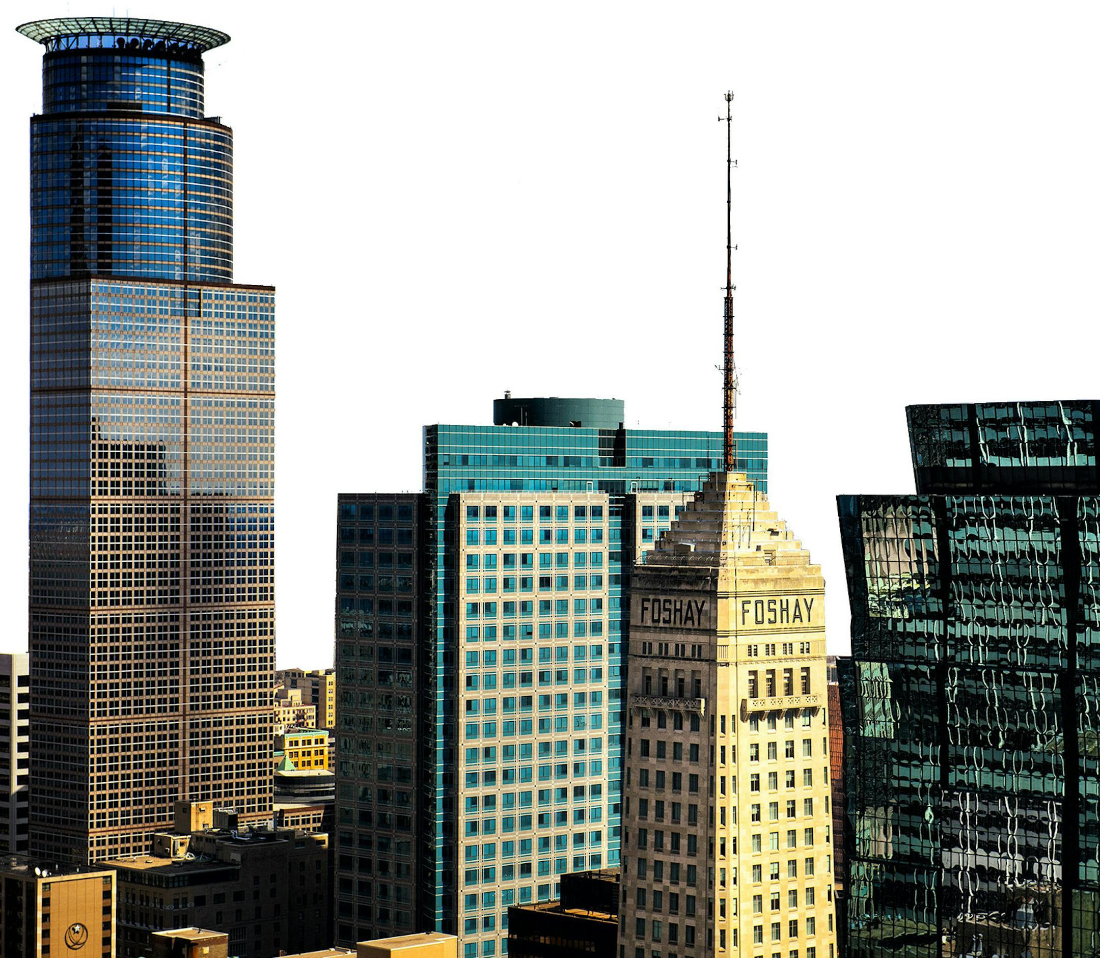 Minneapolis skyline with Capella Tower, IDS, Foshay, others. ] GLEN STUBBE * gstubbe@startribune.com Friday, April 10, 2015 EDS, seen from Target HQ 26th floor. USE FOR ANY PURPOSE ORG XMIT: MIN1504101706485089