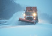 A snowplow pushed fresh snow from McAndrews Road on Nov. 29 in Apple Valley. Snowfall levels rose to 7 inches above normal for the year, led mostly by