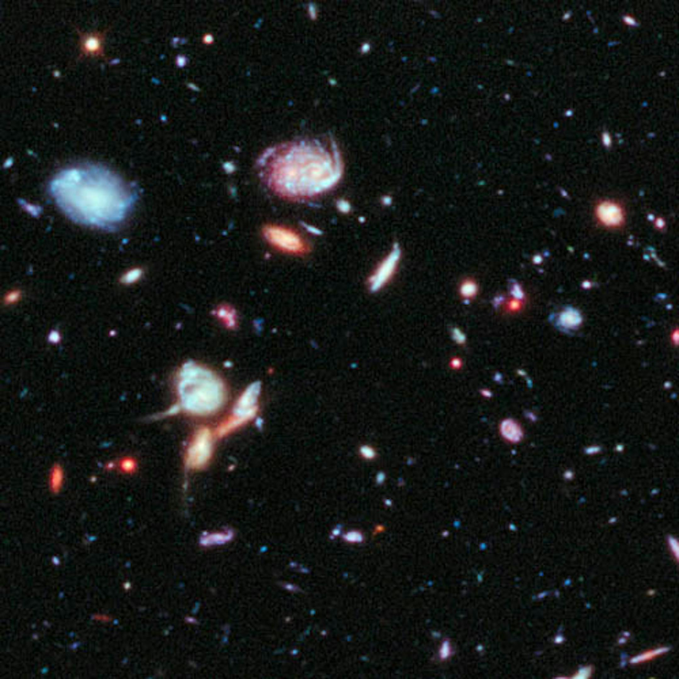 This image, called the Hubble eXtreme Deep Field (XDF), combines Hubble observations taken over the past decade of a small patch of sky in the constellation of Fornax. With a total of over two million seconds of exposure time, it is the deepest image of the Universe ever made, combining data from previous images including the Hubble Ultra Deep Field (taken in 2002 and 2003) and Hubble Ultra Deep Field Infrared (2009). The image covers an area less than a tenth of the width of the full Moon, making it just a 30 millionth of the whole sky. Yet even in this tiny fraction of the sky, the long exposure reveals about 5500 galaxies, some of them so distant that we see them when the Universe was less than 5% of its current age. The Hubble eXtreme Deep Field image contains several of the most distant objects ever identified.