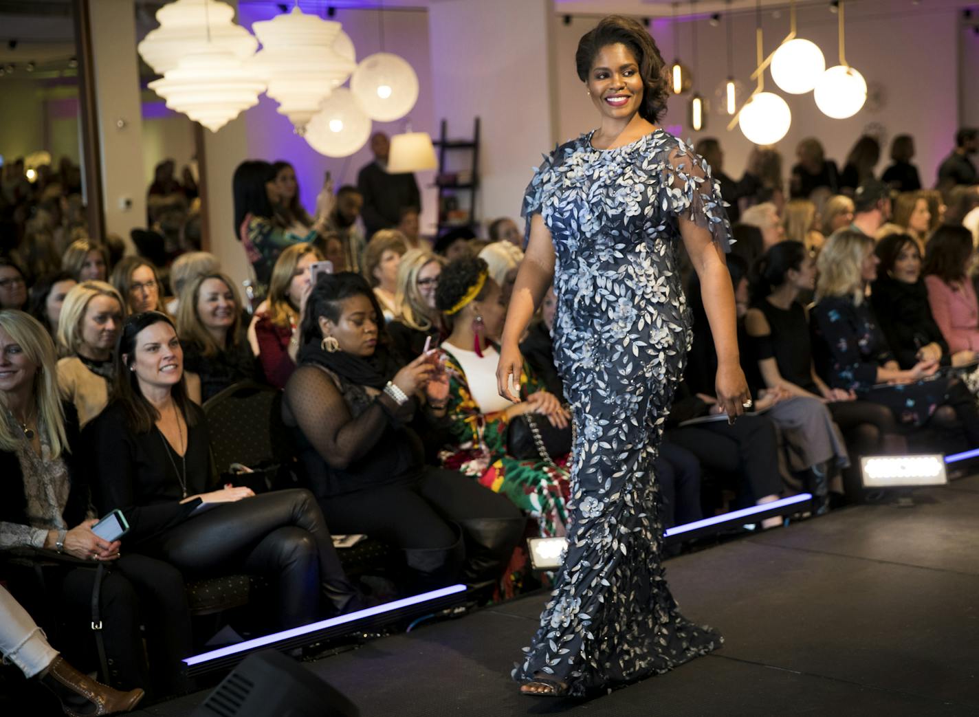 Celesta Henry-Simmons, wife of Pittsburg Steelers Kendell Simmons, walked on the runway at the Off the Field Players' Wives Fashion Show on Friday, February 2, 2018, at the Galleria in Edina, Minn. ] RENEE JONES SCHNEIDER &#x2022; renee.jones@startribune.com