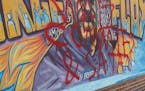 The latest vandalism to the George Floyd mural at 38th Street and S. Chicago Avenue S. was noticed Monday and shared on the Black Lives Matter Minneso