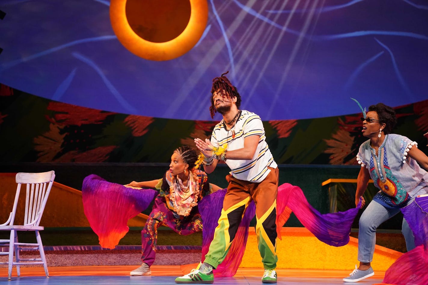 In Children's Theatre Company's production of "Three Little Birds," the focus of the show is the music of Bob Marley. Pictured are Timotha Lanae, Nathan Barlow and Lynnea Monique Doublette.