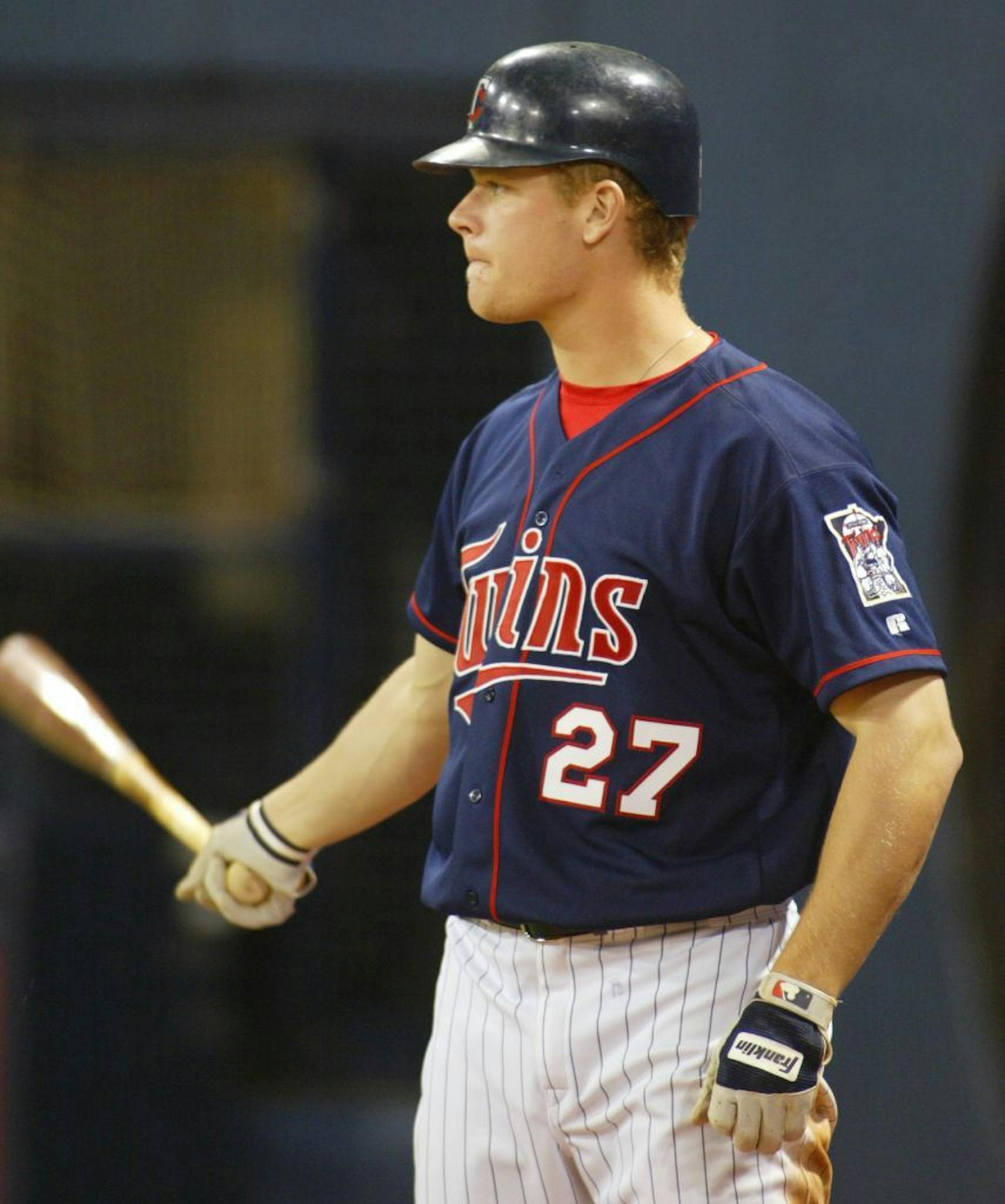 Twin's rookie first baseman Justin Morneau, who was recalled from the minors on Friday,
