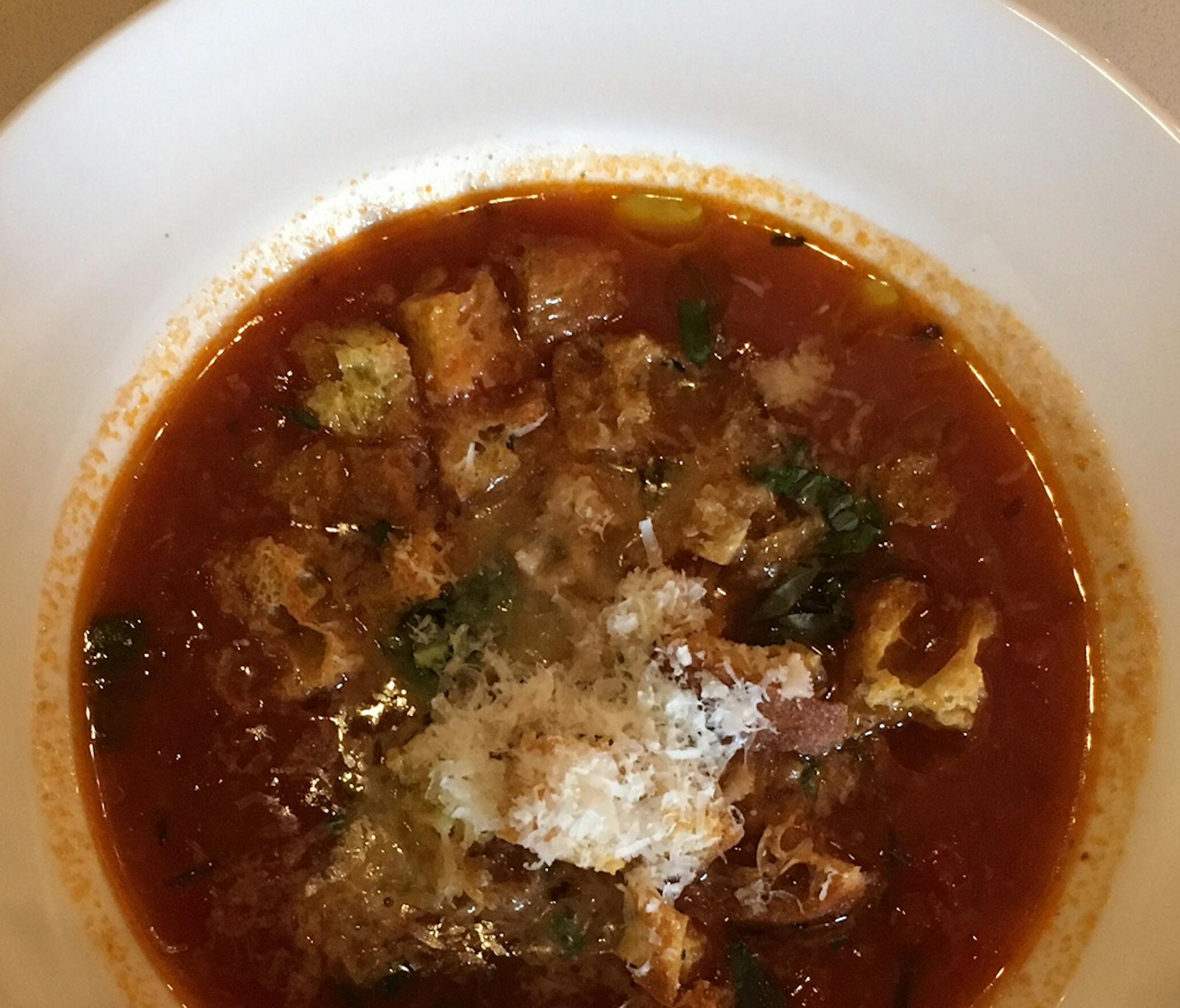 Tomato-bread soup at Cafe Alma.