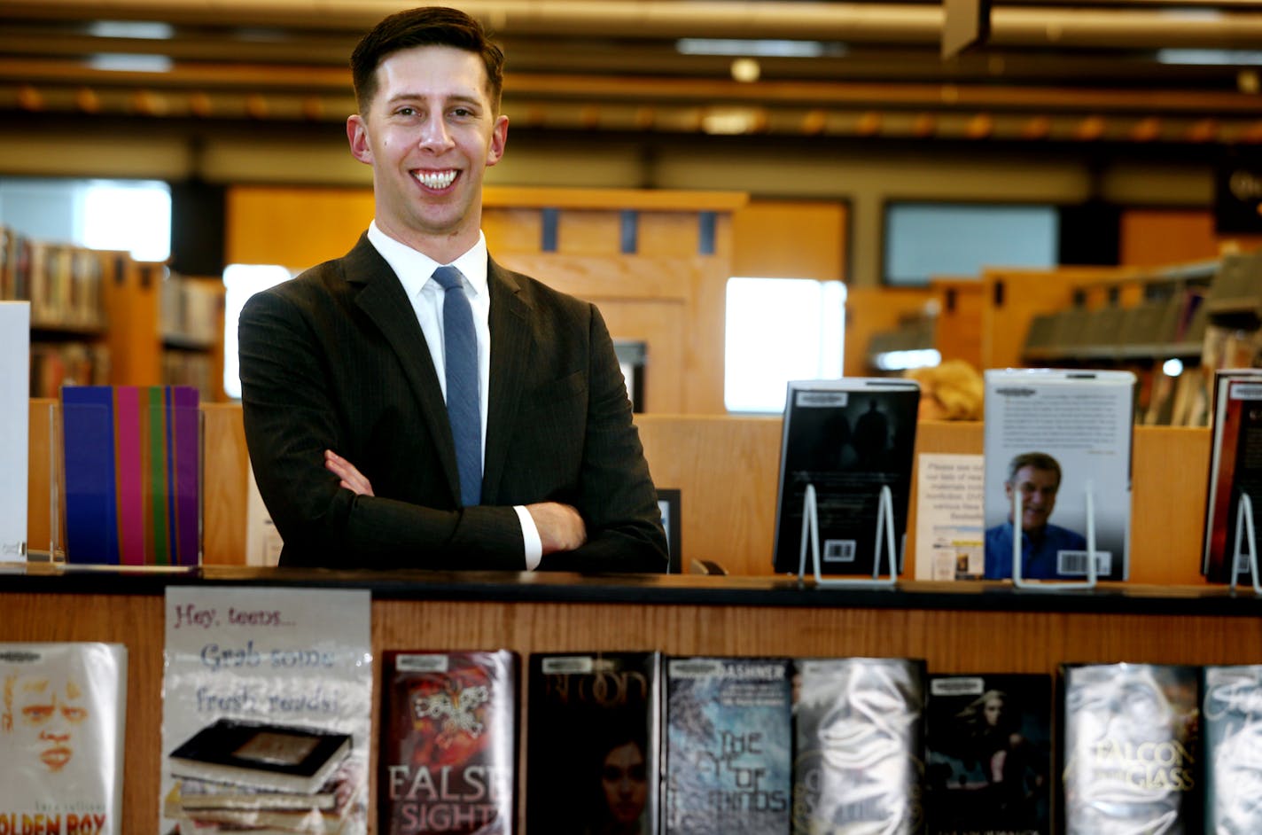 The new Director of the Scott County Library, Jake Grussing at the library in Savage, MN on January 21, 2014. ] JOELKOYAMA&#x201a;&#xc4;&#xa2;jkoyama@startribune