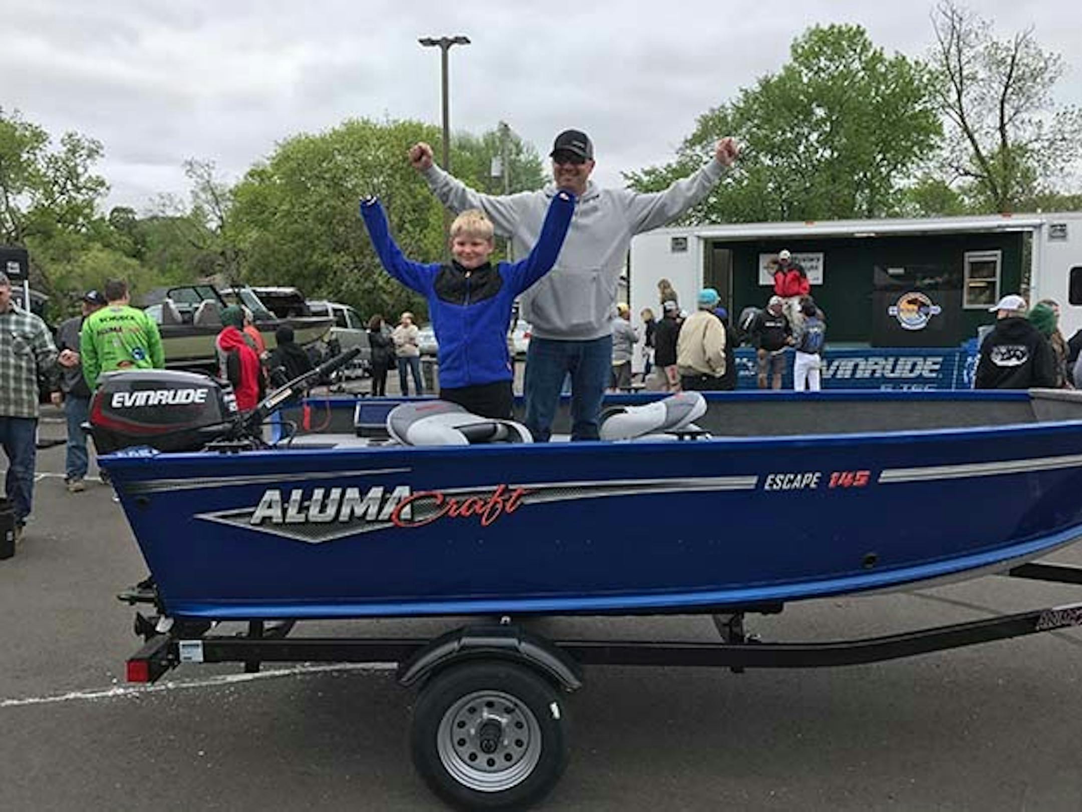 Lincoln Erickson, 8, won a new boat, motor and trailer at the Minnesota Bound Crappie Contest on Saturday on Lake Minnetonka.