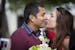 Fabian Lopez and Erika Farrell leaned in for a kiss as they waited to get married on Friday, February 13, 2015 at the Government Center in Minneapolis