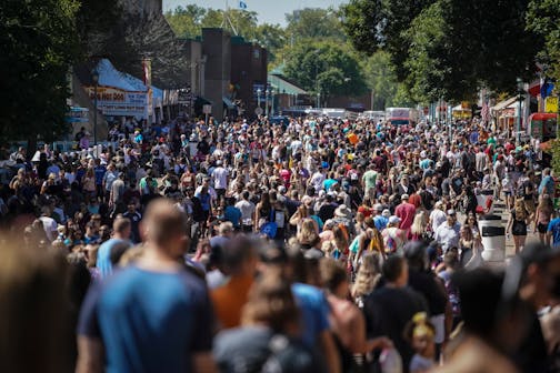 A large crowd attended the last day of the Minnesota State Fair in Falcon Heights, Minn., on Monday, September 6, 2021.