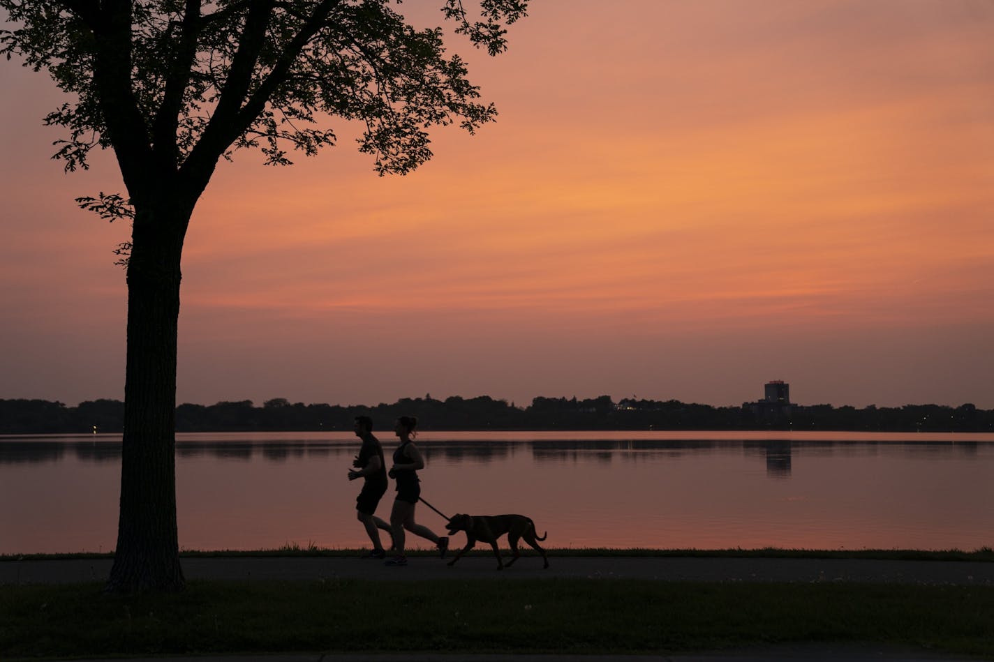 The sunset over Bde Maka Ska Lakle in Minneapolis, Minn., on Thursday, May 30, 2019.