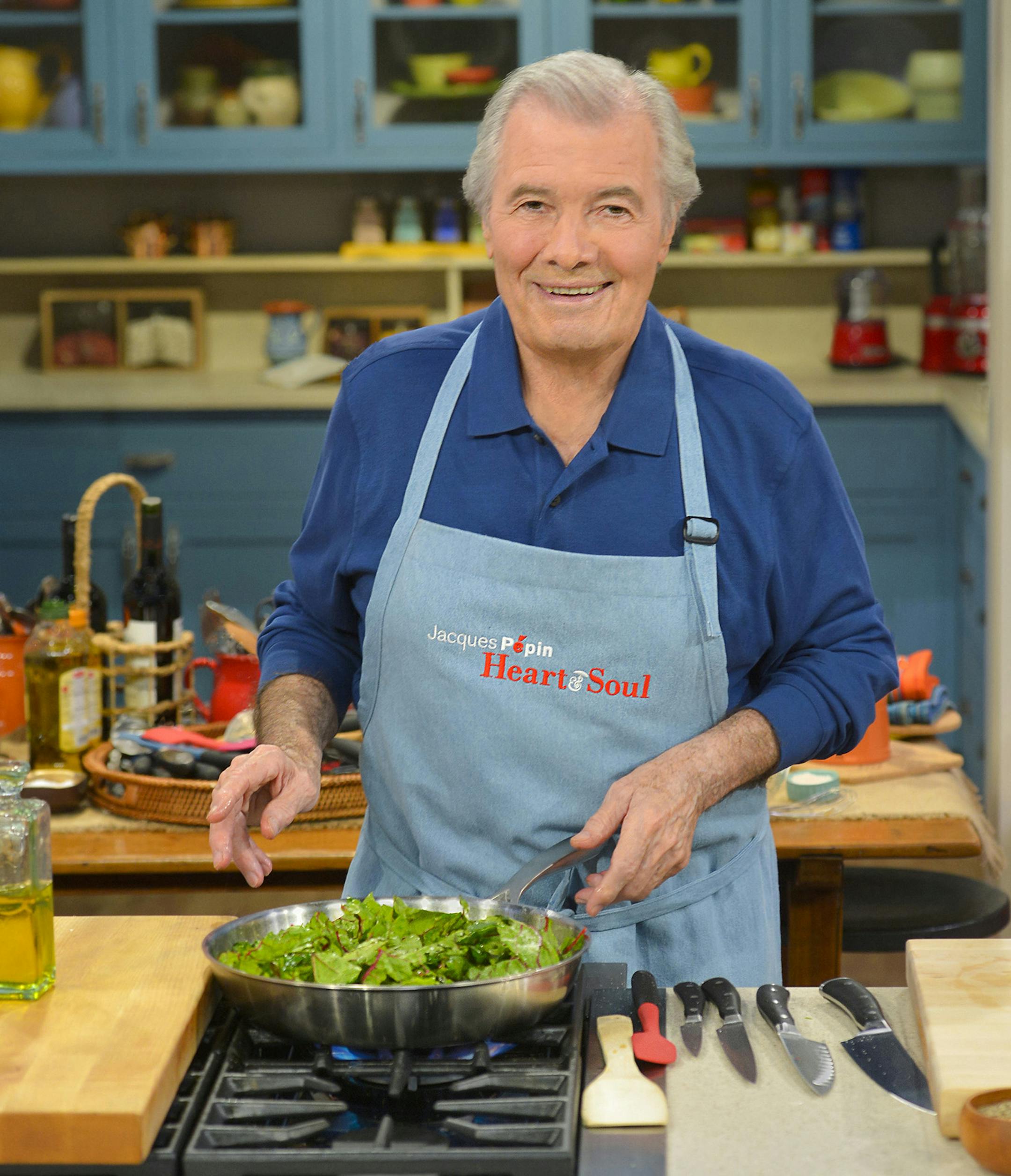 Kevin Berne images/PBS
Jacques PÈpin on the set of Jacques PÈpin Heart and Soul.