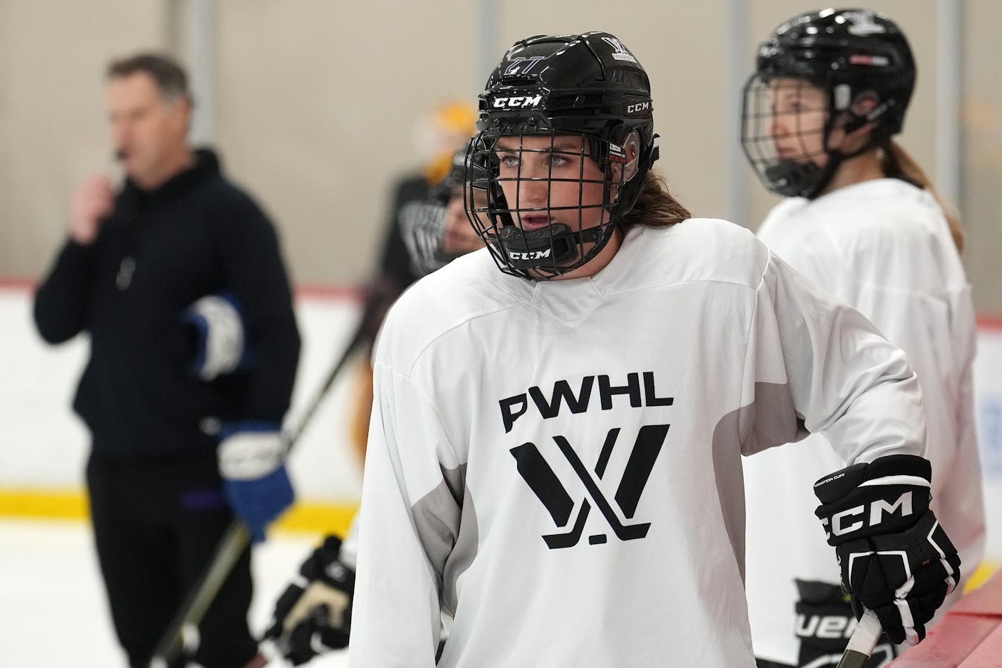 PWHL Minnesota forward Taylor Heise (27) skates during practice Thursday, Dec. 28, 2023 at the TRIA Rink in St. Paul, Min. ] ANTHONY SOUFFLE • anthony.souffle@startribune.com