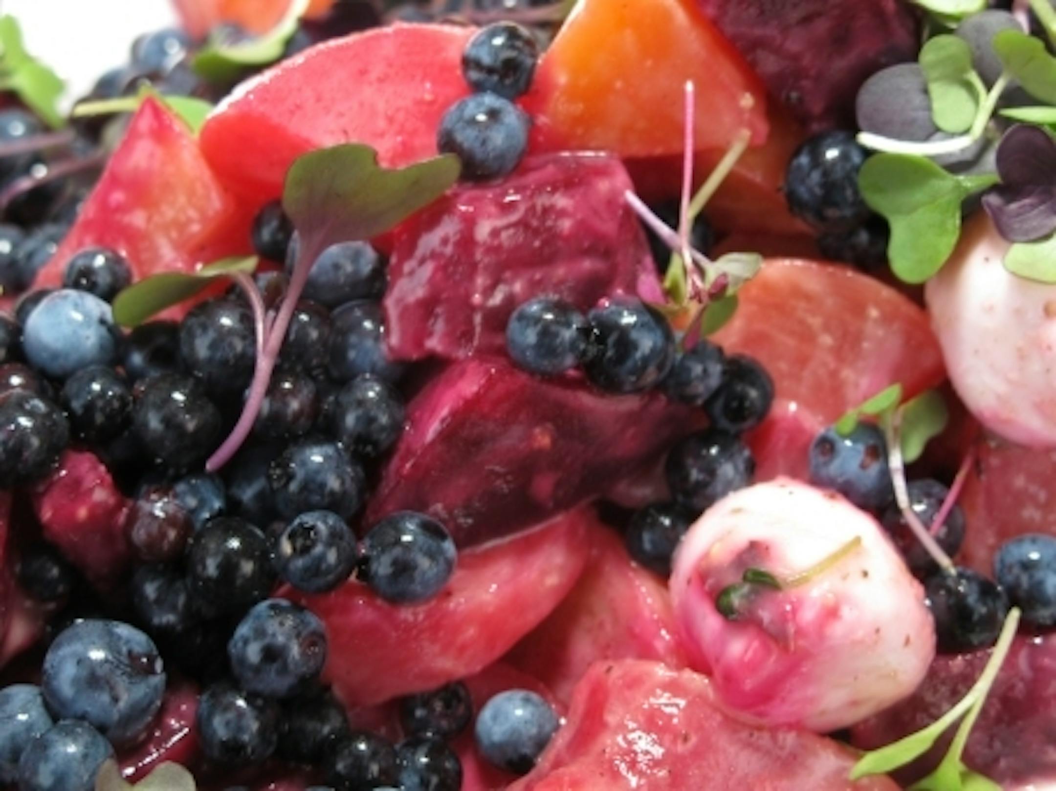 Beet salad with blueberries from the New Scenic Cafe in Duluth.