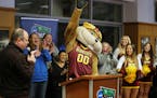 Goldy Gopher was the first to sign up to volunteer during the NCAA Final Four.