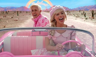 Ryan Gosling as Ken and Margot Robbie as Barbie in Warner Bros. Pictures' "Barbie," a Warner Bros. Pictures release. (Courtesy of Warner Bros. Picture