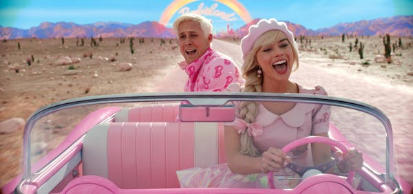 Ryan Gosling as Ken and Margot Robbie as Barbie in Warner Bros. Pictures' "Barbie," a Warner Bros. Pictures release. (Courtesy of Warner Bros. Picture