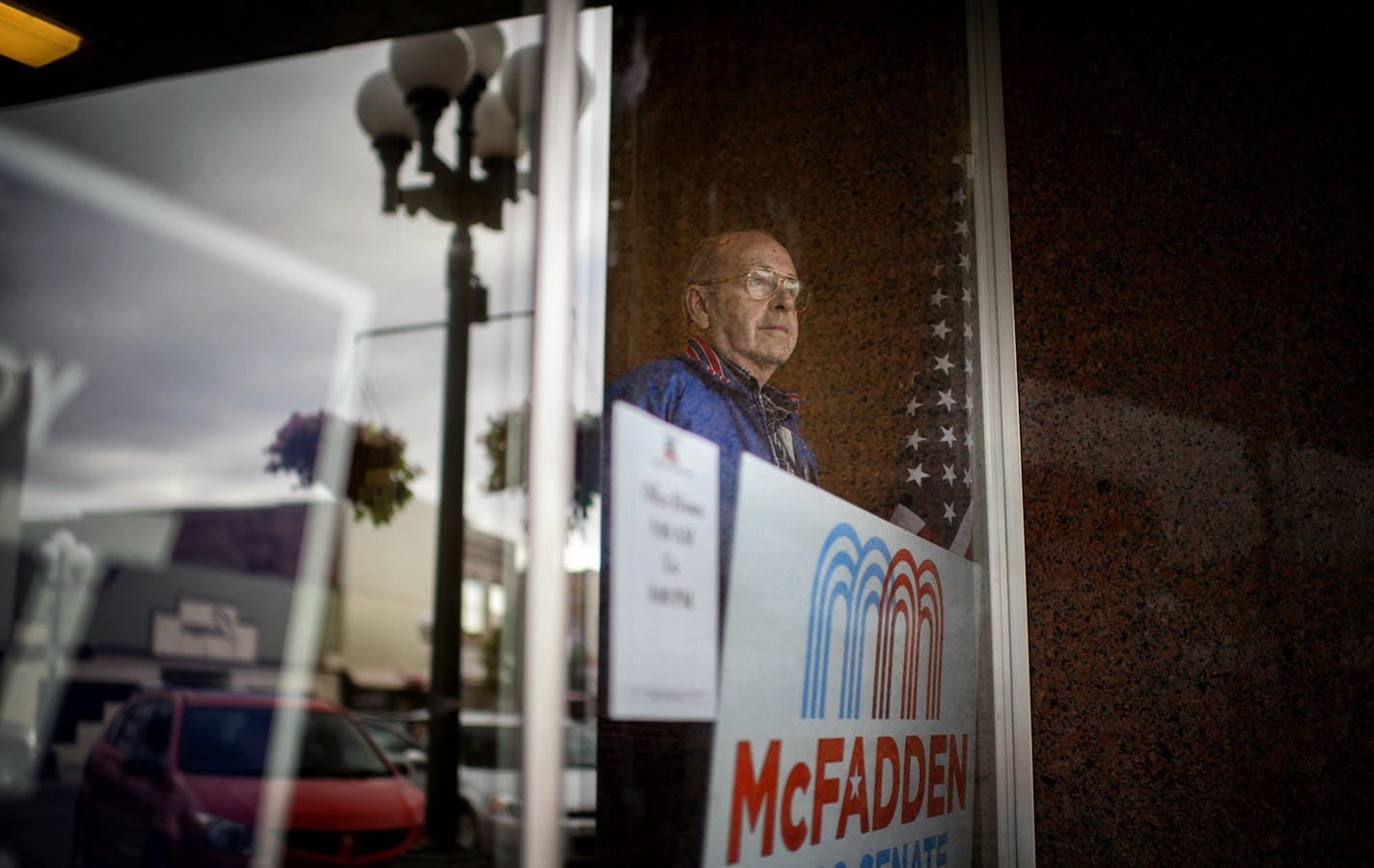 Ron Britton, Chair of the St. Louis County Republican Party staffed GOP headquarters in Virginia, MN. ] VIRGINIA, MN -- Tuesday, August 19, 2014. GLEN STUBBE * gstubbe@startribune.com