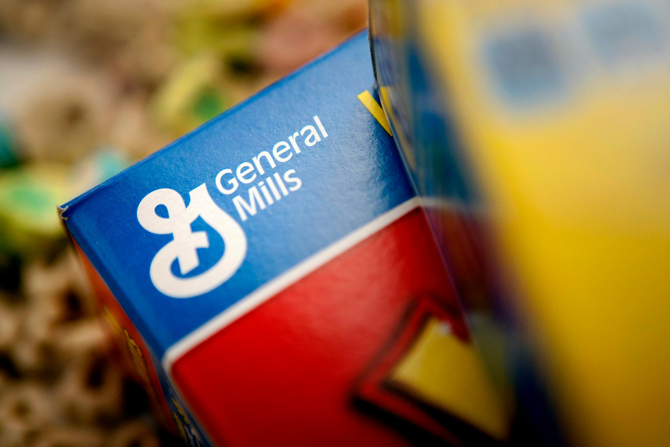 General Mills Inc. brand cereals are displayed for a photograph in New York, U.S., on Monday, June 25, 2012. General Mills Inc., the maker of Cheerios cereal and Yoplait yogurt, is scheduled release quarterly earnings on June 27. Photographer: Scott Eells/Bloomberg