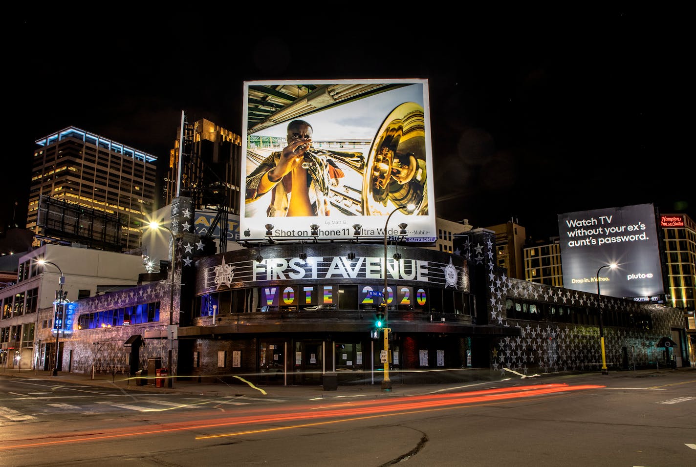 All was eerily quiet outside First Avenue as the pandemic lockdown began last March.