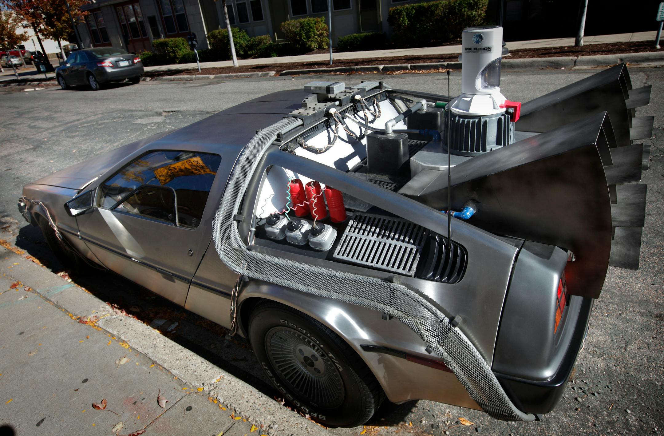 Shields flew to Florida in 1999 to purchase this replica of the DeLorean time machine from his favorite movie, "Back to the Future."