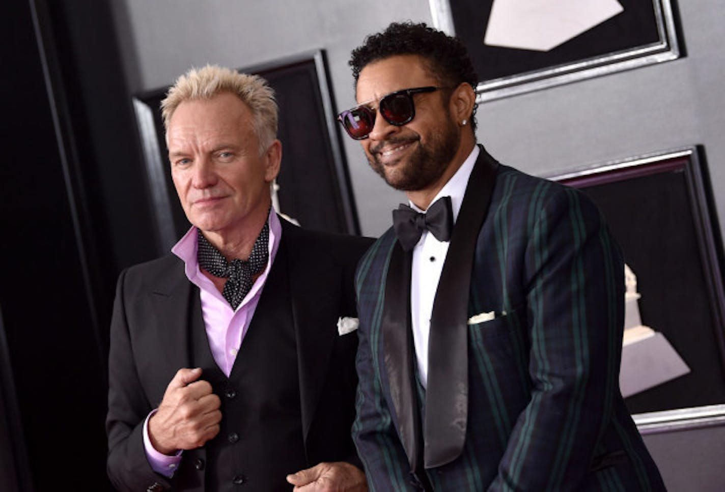 Sting, left, and Shaggy appeared together Sunday at the Grammy Awards in New York. / Evan Agostini, Invision/AP