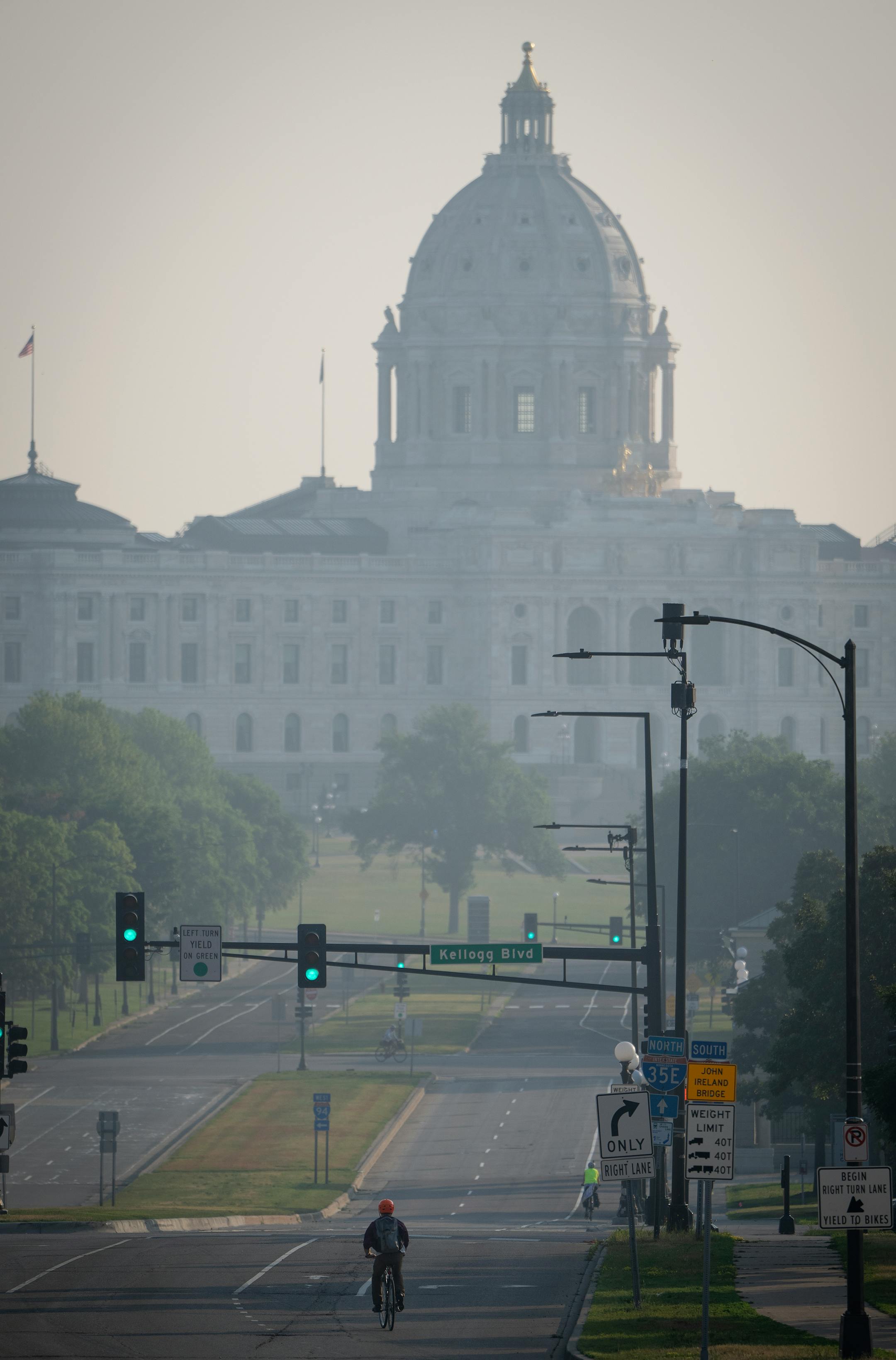 Smoke from Canadian wildfires is seen in St. Paul.