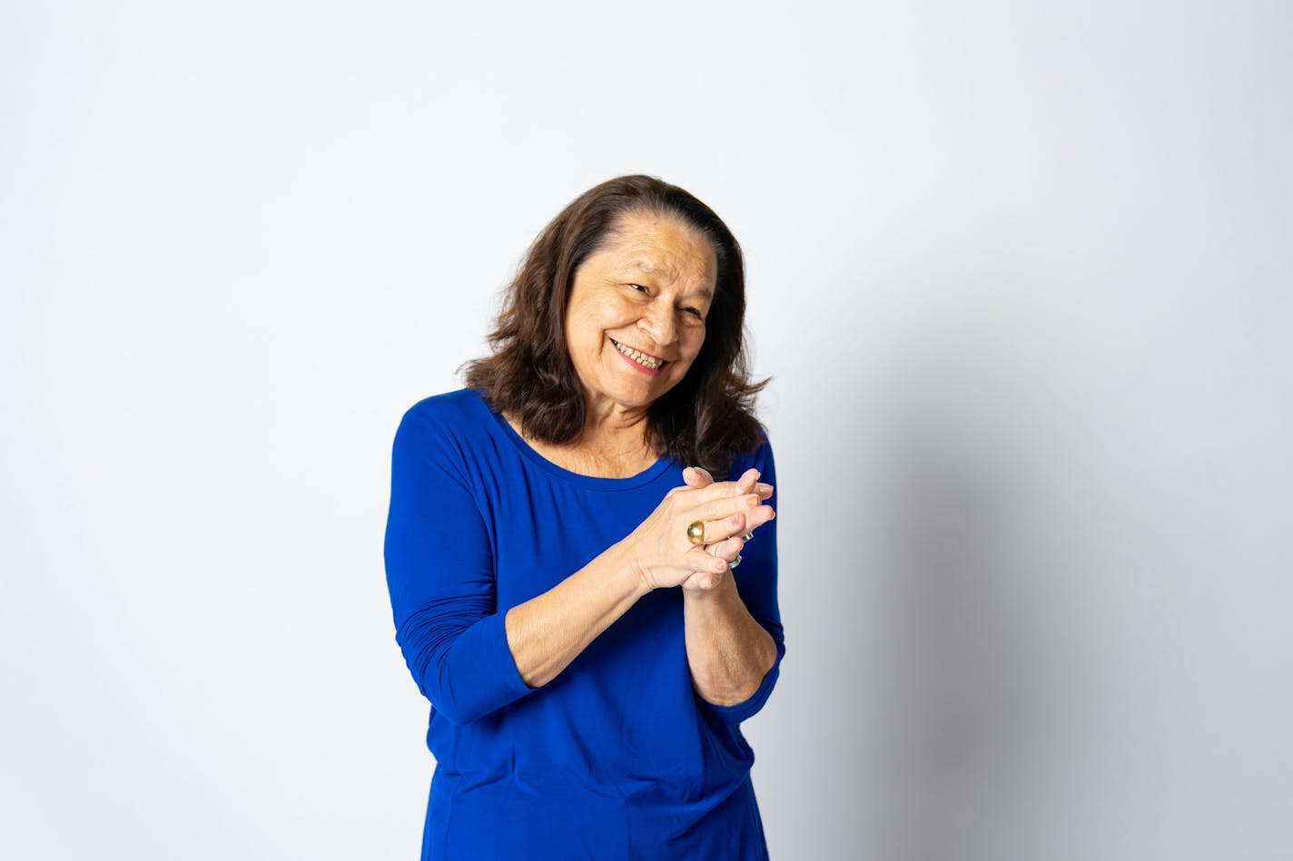 Marcie Rendon poses for a portrait Thursday, Sep. 22, 2022 in the Star Tribune portrait studio in Minneapolis. ]