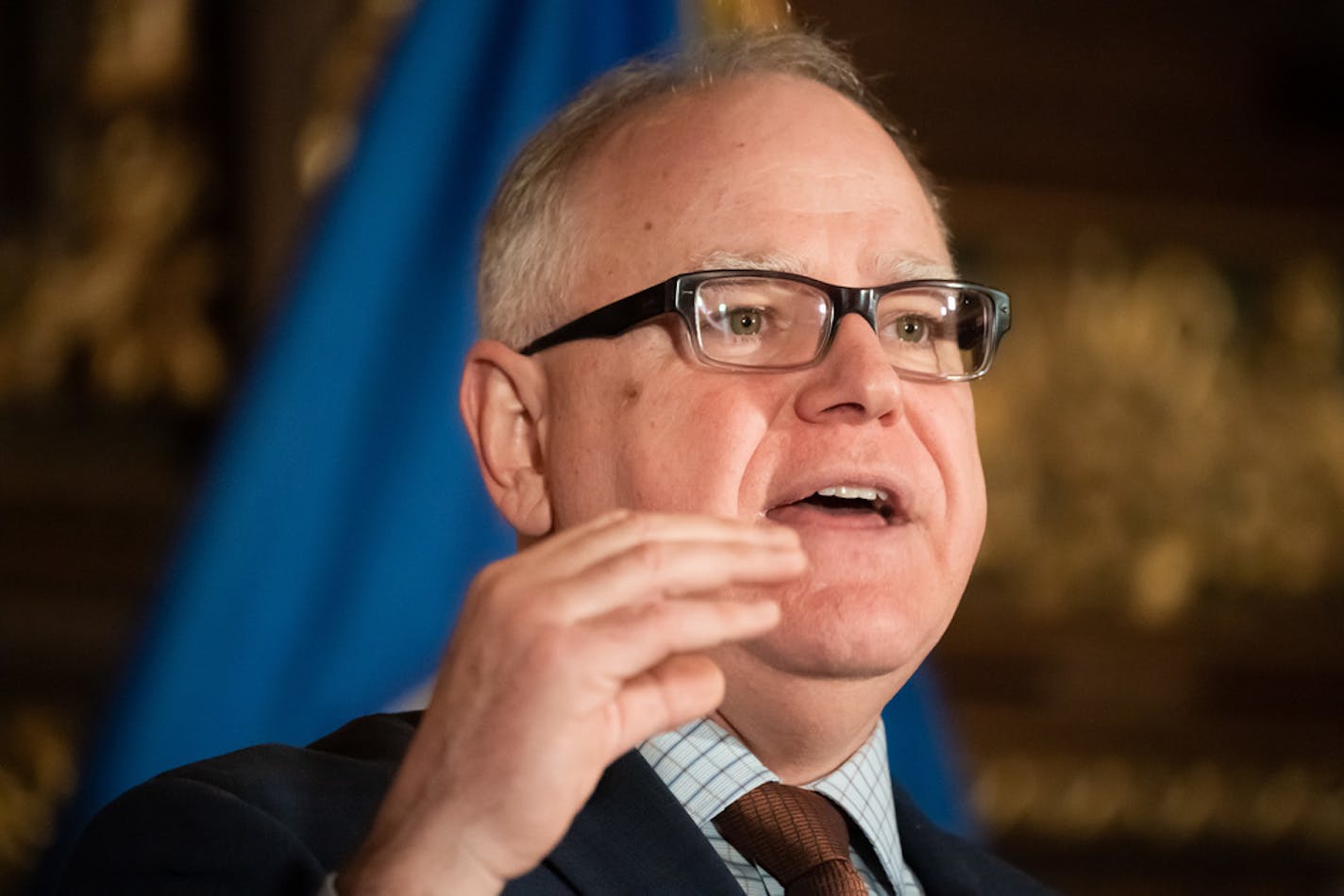 Gov. Tim Walz said he hopes to use the annual occasion to break through some of the gridlock currently gripping the only divided Legislature in the country.