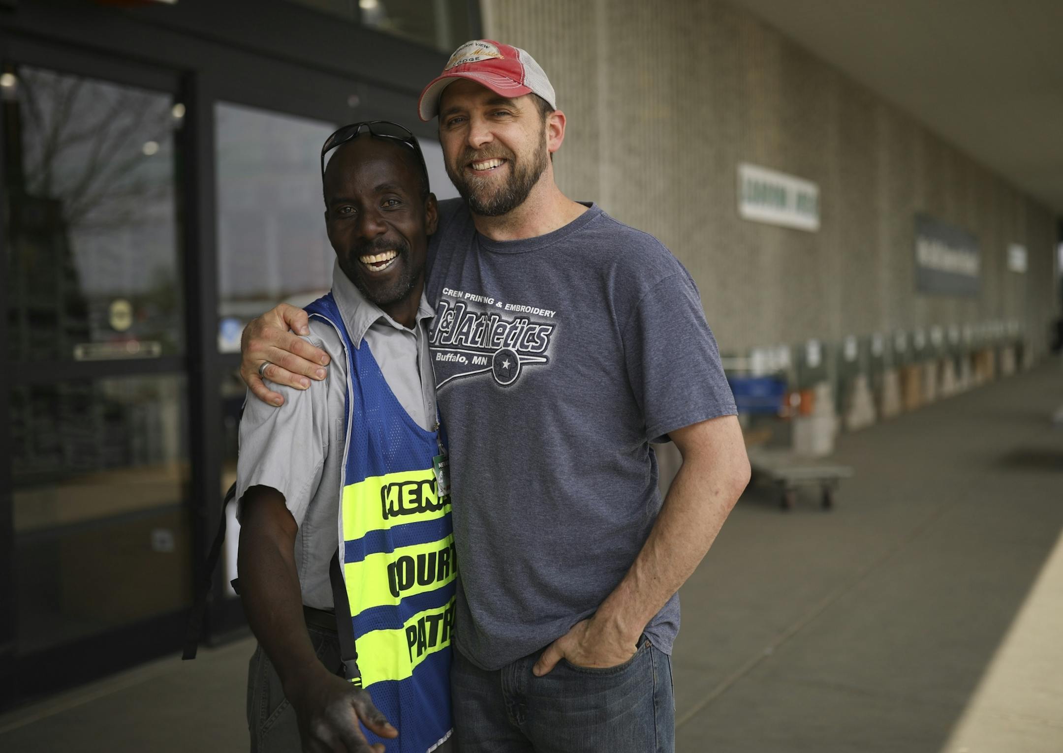 Paul Pyykkonen, left, with Todd Sandberg, the man who launched the Pedals for Paul GoFundMe campaign to buy a new bicycle for Paul.