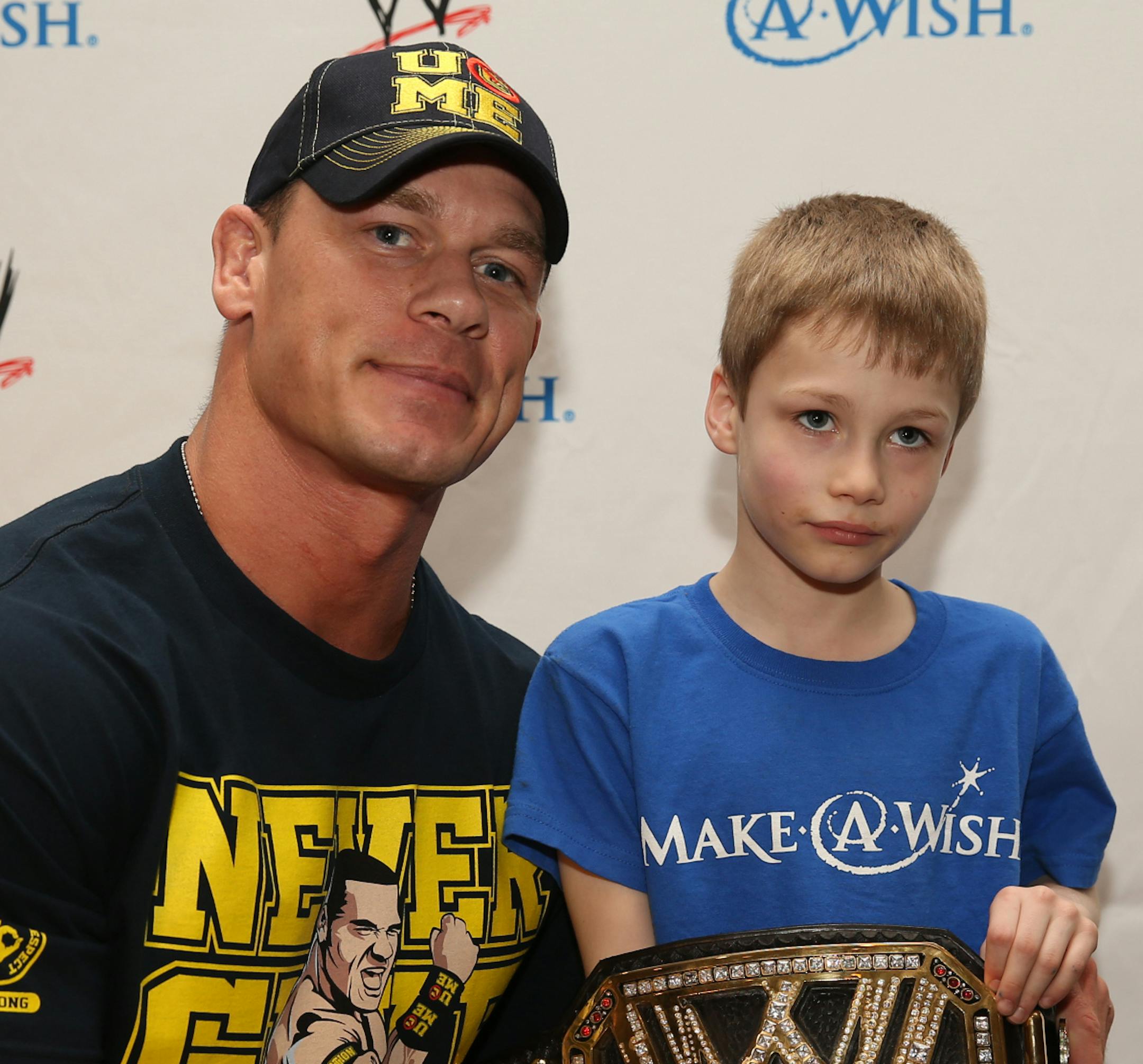 Jacob Lawson and John Cena at WWE Monday Night Raw