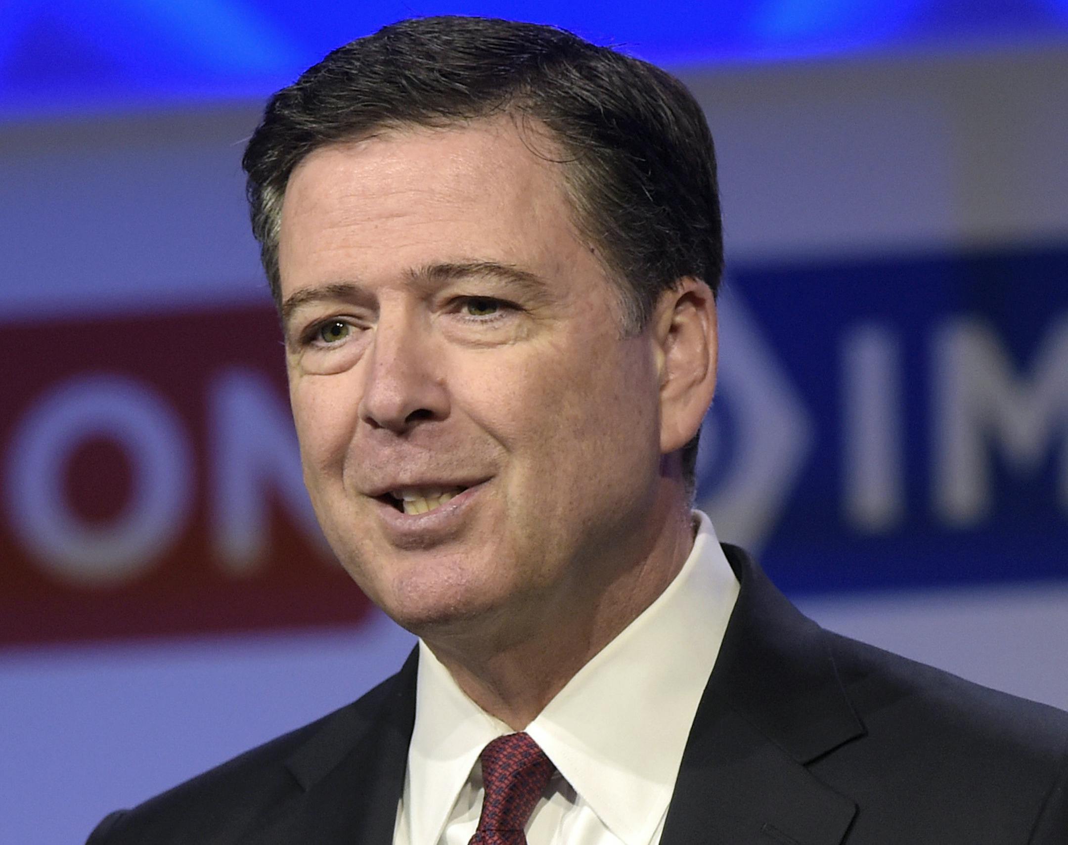 In this May 8, 2017, photo, then-FBI Director James Comey speaks to the Anti-Defamation League National Leadership Summit in Washington. Could President Donald Trump keep Comey from testifying to lawmakers about their private conversations? The White House appears to be considering raising the issue of executive privilege, but Trump may have a weak case for claiming that his conversations with Comey should be considered private, especially since the president himself has commented publicly about