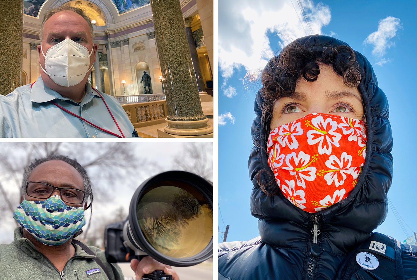 From top left, clockwise, are Star Tribune photographers Glen Stubbe, Leila Navidi and Jerry Holt.