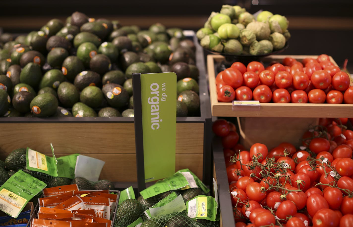 More organic selections in the produce department of the grocery area at the Target in Minnetonka. ] JEFF WHEELER &#xef; jeff.wheeler@startribune.com Shoppers at the Target store in Minnetonka are getting a glimpse of the retailer's grocery overhaul, which is a major part of CEO Brian Cornell's blueprint for Target's future. The store, which is finishing up a $10 million renovation, is testing out some of the ideas Cornell has to remake its grocery department. The nearly-completed remodel of the